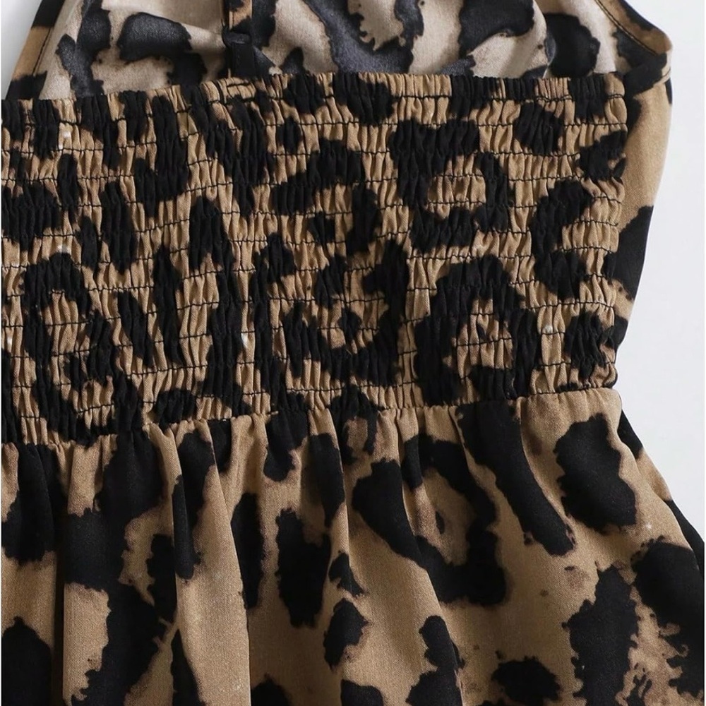 Leopard Print Spaghetti Strap Dress - Picture 3 of 10